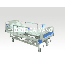 (A-42) Cama de hospital móvil manual de tres funciones con la cabeza de la cama del ABS